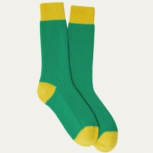NEW - Guest In Residence Knitters (socks) in green & yellow